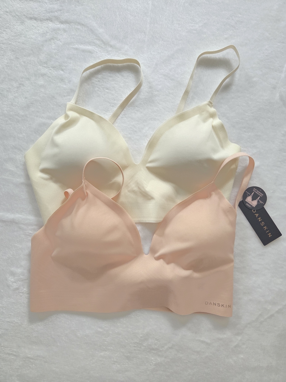 Danskin Seamless Light Cream & Blush Pink Bralettes